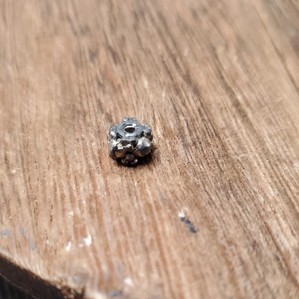 P275 Tiny Silver Antique Spacer Charm